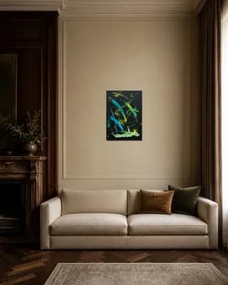 Abstract #34 shown in Classic Living Room