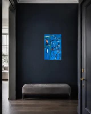 Blue Frame I— The Heist shown in Entryway