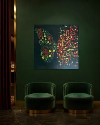 BUTTERFLY  MATRIX KHOKHLOMA shown in Hotel Lounge