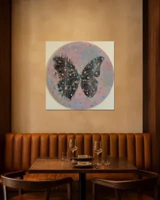 Butterfly Matrix Pop Art shown in Restaurant