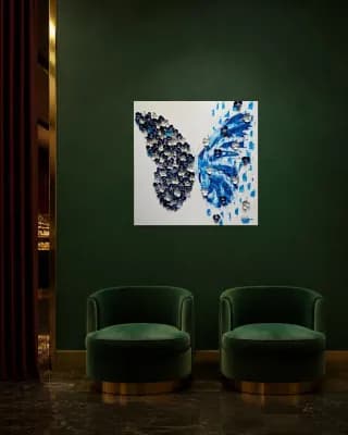 BUTTERFLY MATRIX SHELL BLUE shown in Hotel Lounge