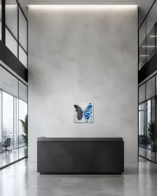 BUTTERFLY MATRIX SHELL BLUE shown in Office Lobby