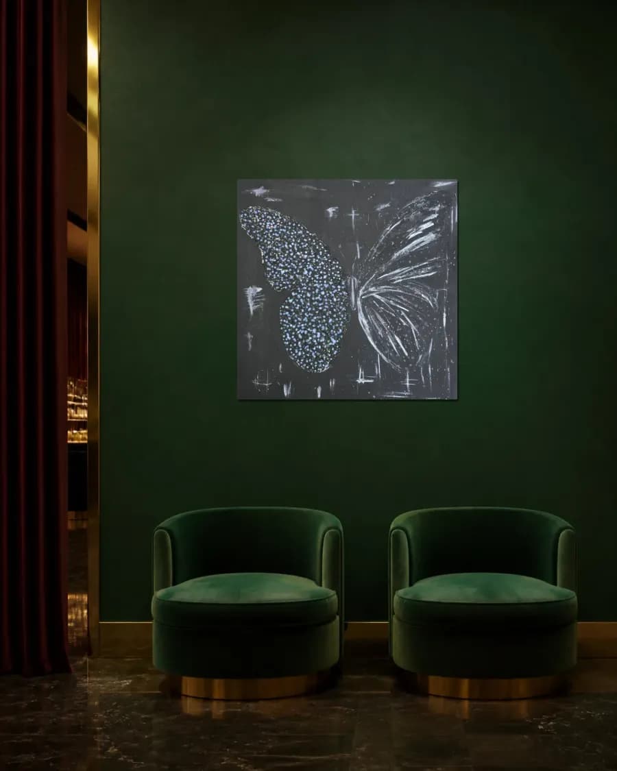 BUTTERFLY NERO shown in an interior