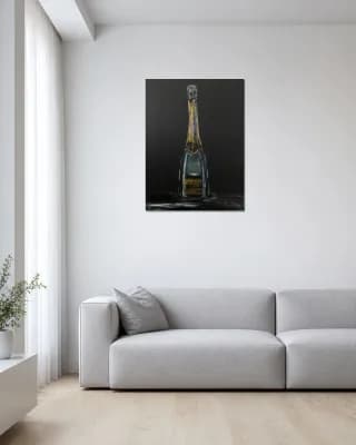 KRUG CHAMPAGNE shown in Minimalist Living Room