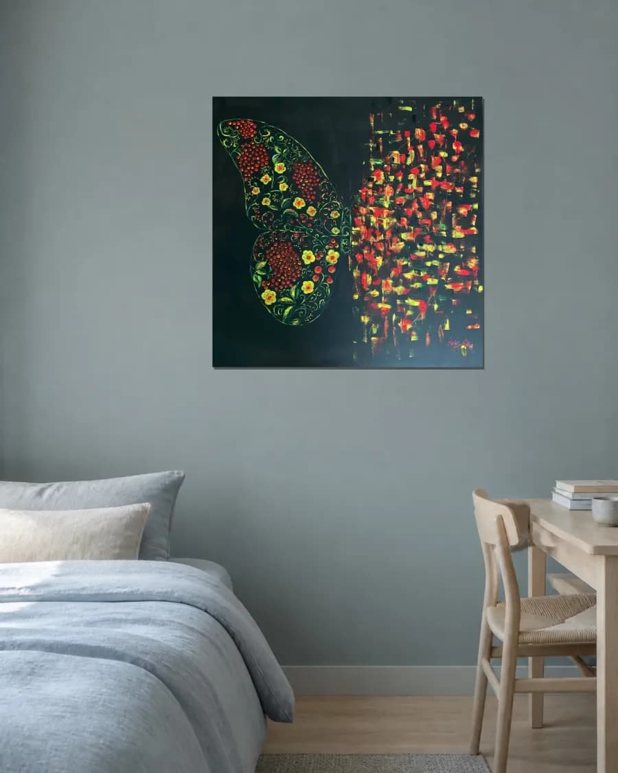 BUTTERFLY MATRIX KHOKHLOMA shown in an interior