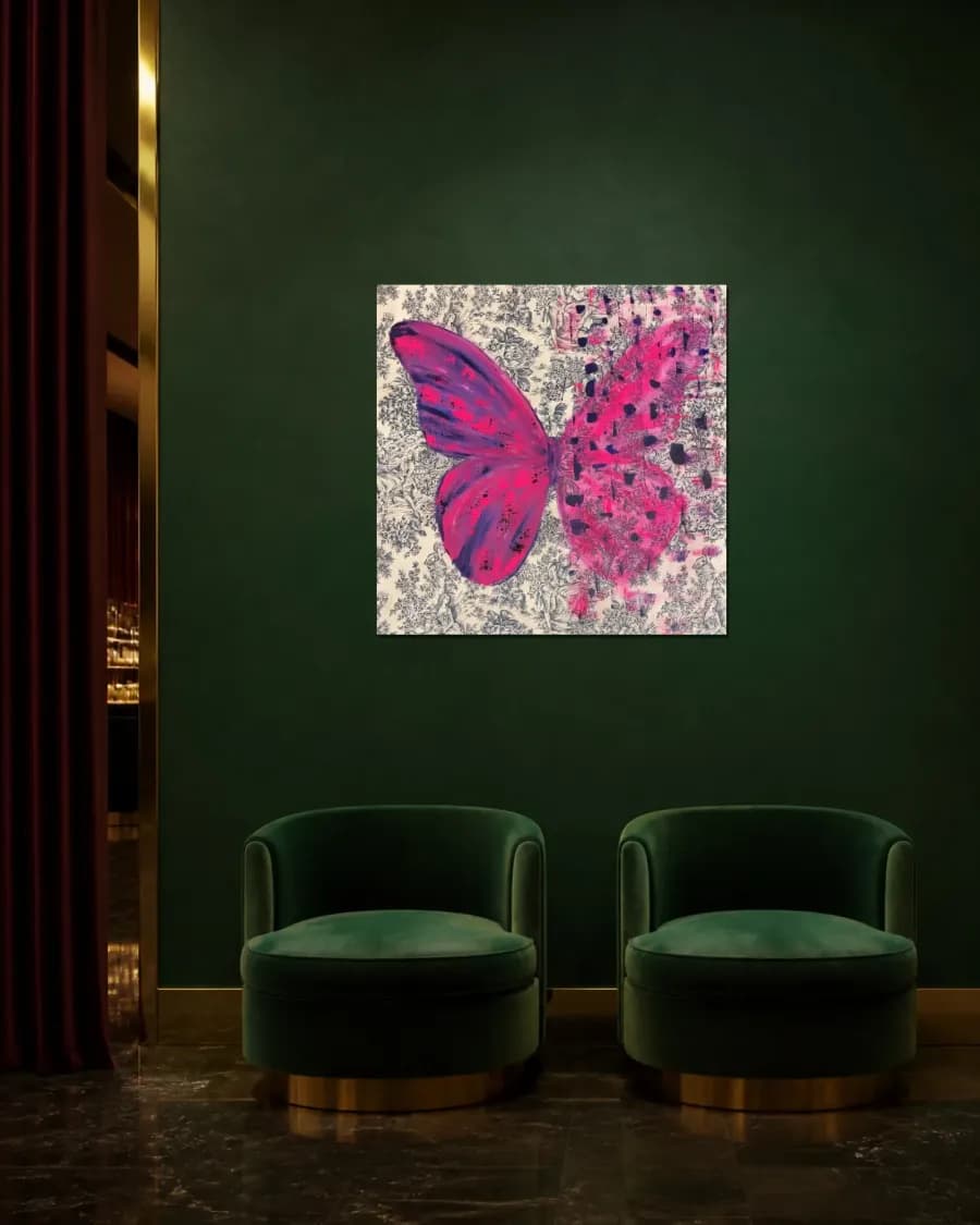BUTTERFLY MATRIX POP ART shown in an interior