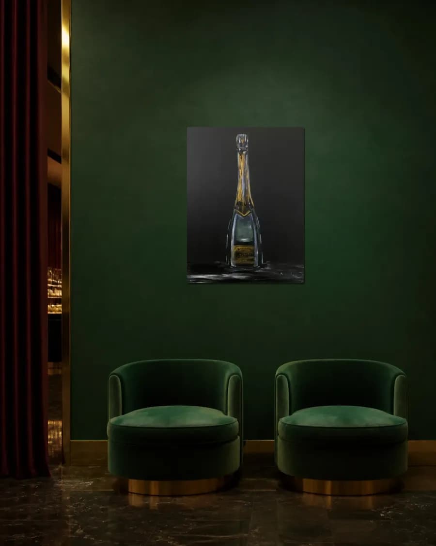 KRUG CHAMPAGNE shown in an interior